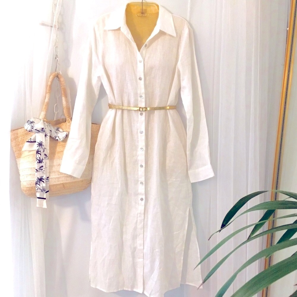 Linen Button-up Dress π - Picture 6 of 16